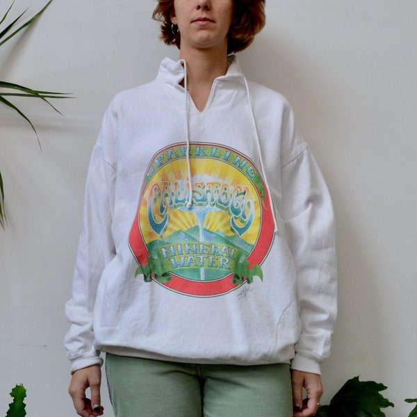 1991 "Wek The World" Calistoga Sparkling Mineral Water Pullover Sweater