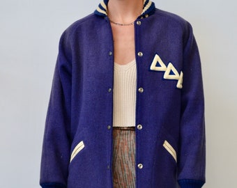 Fifties/Sixties Navy Blue Varsity Letterman Jacket