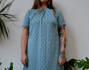 Vintage Sixties Chevron Patterned Dress