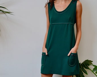 Sixties "Zazie" Forest Green GoGo Mini Dress