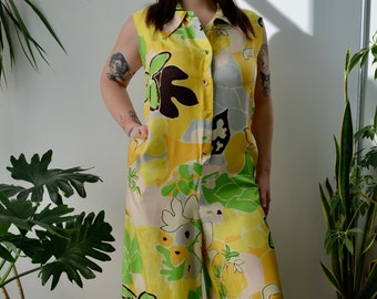 Sixties "Beckmans Keyloun Fifth Avenue New York" Yellow Floral Jumpsuit