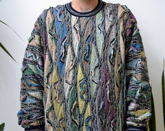 Pull coogi en tricot 3D années 90