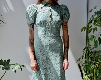 Late Forties/Early Fifties Seafoam Lace Dress