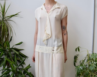 1920's Ivory Silk Dress
