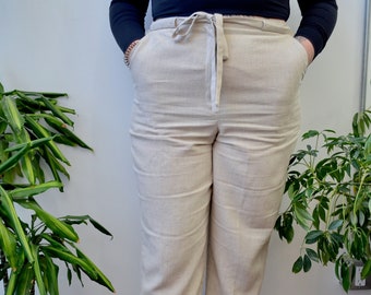 Straight Leg Linen Trousers