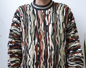 Pull coogi en tricot 3D années 90