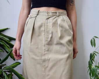 long khaki skirts etsy