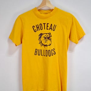 Maglietta vintage Choteau Bulldogs a punto singolo