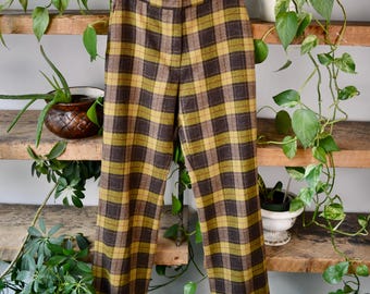 Vintage 90s/00s Holt Renfrew Braun karierte Hose - Size 2