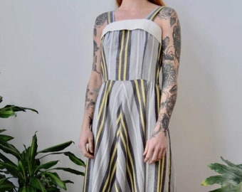 Vintage 1940's / 1950's Striped Cotton Summer Dress