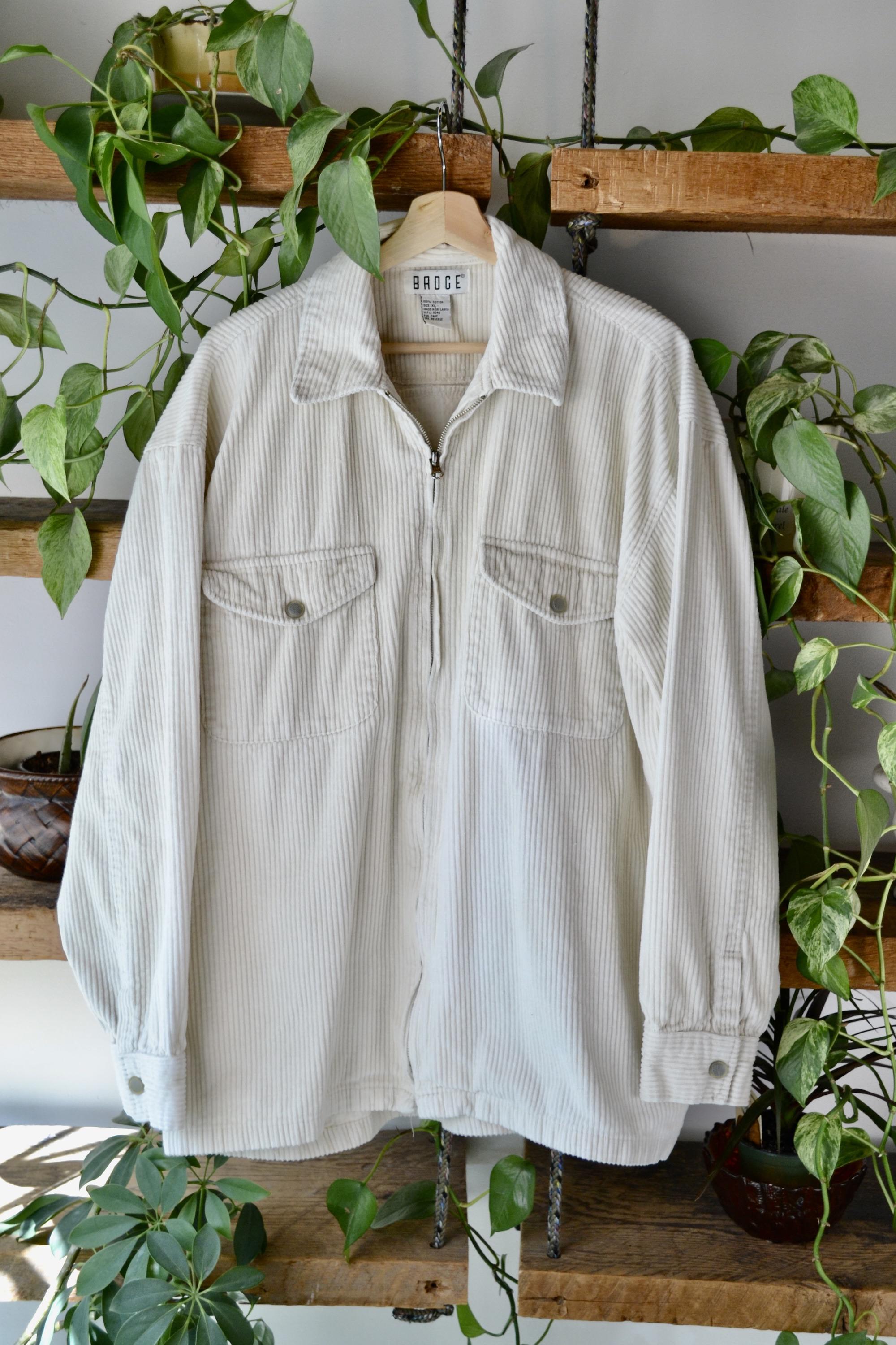 Vintage 90s/00s Cream Cord Zip up Light Jacket - Etsy
