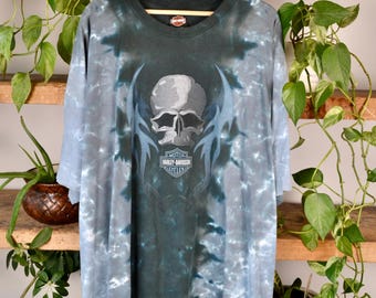 2000er Jahre Plus Size Tie Dye Harley Davidson T-Shirt - 2X
