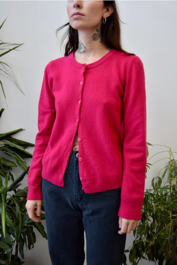 2000's dkny Hot Pink Cardigan - Etsy
