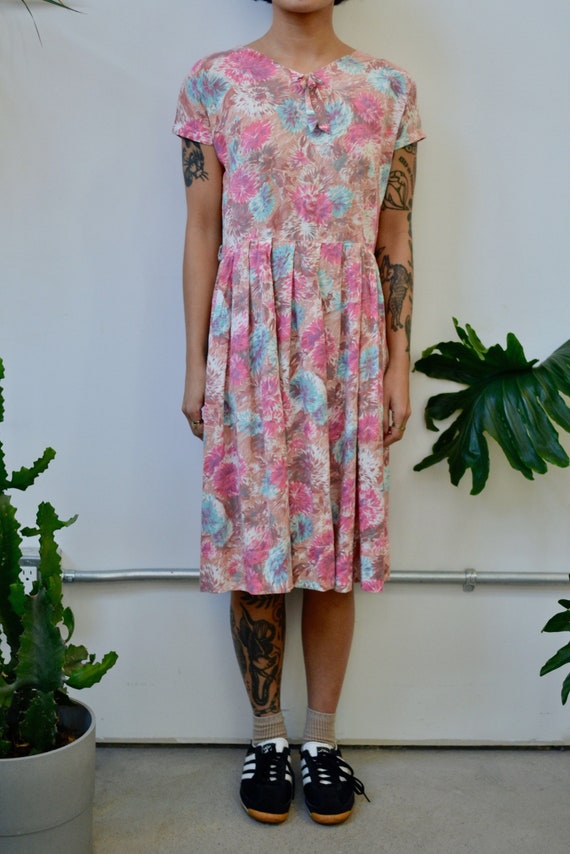 Forties/Fifties Cotton Candy Floral Day Dress
