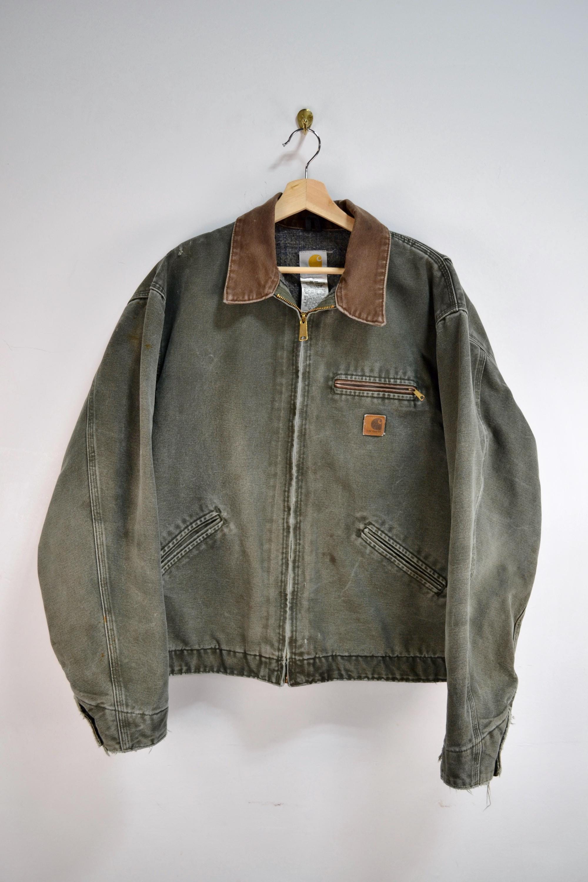 Dark Moss Green Made in USA Carhartt Detroit Jacket - Etsy