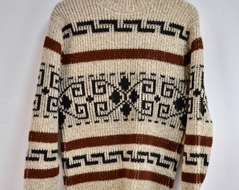 Vintage 1970's Pendleton Western Wool "The Big Lebowski Print" Pullover Sweater