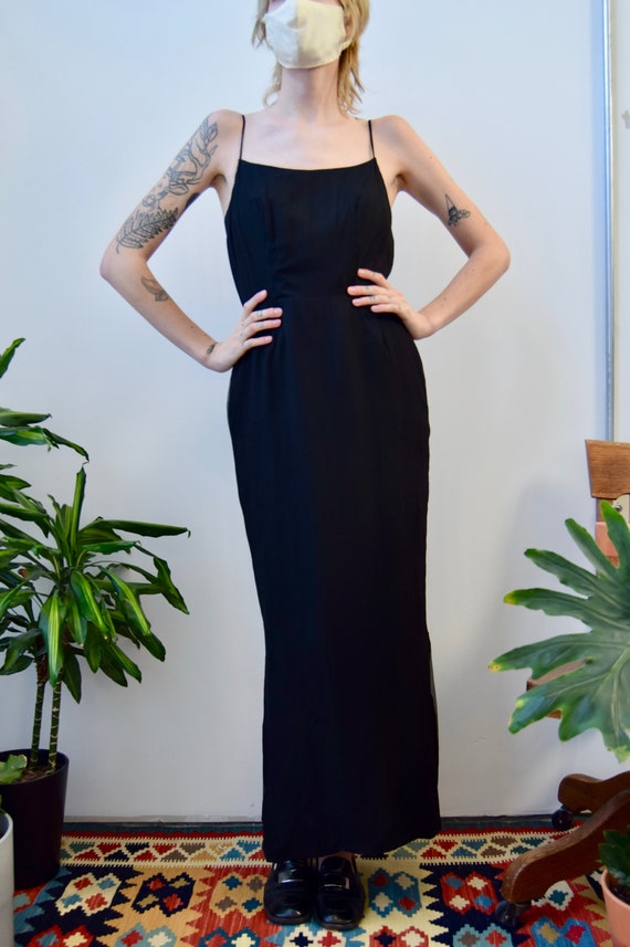 Vintage 1950's 1960's Crown Rose Silk Column Dress