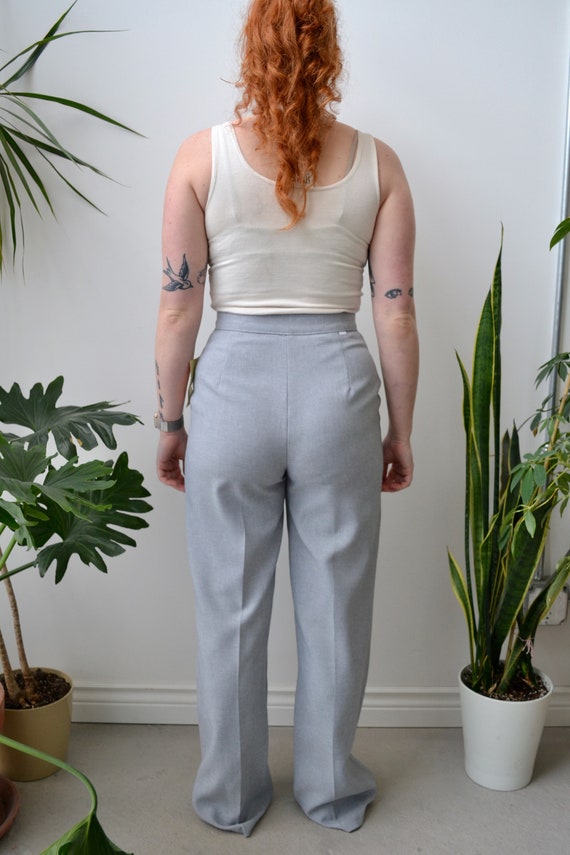 Seventies Deadstock Levi Grey Poly Trousers - image 2