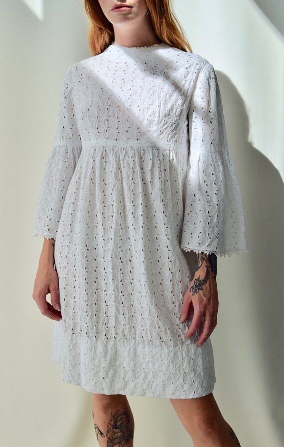 Vintage 60s Eyelet Babydoll Dress