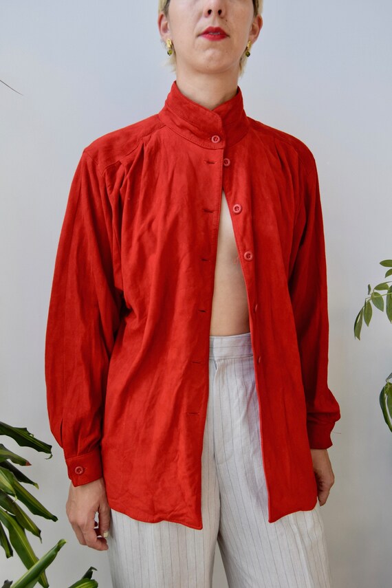 suede button up shirt