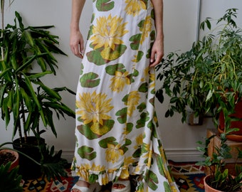 1940s Cold Rayon Hawaiian Holoku Dress Etsy Norway