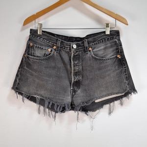 Vintage Faded Black Levi 501 Cut Off Jorts