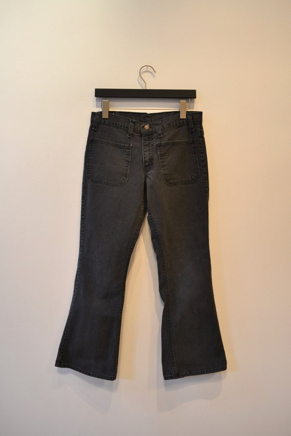 1960s Big E Levi's Black Patch Pocket Flares. - image 1