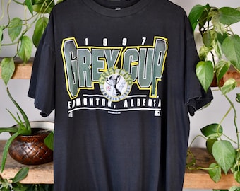 Vintage 1997 Edmonton Alberta Kanada Grau Cup Single Stitch Starter Tee - Größe L