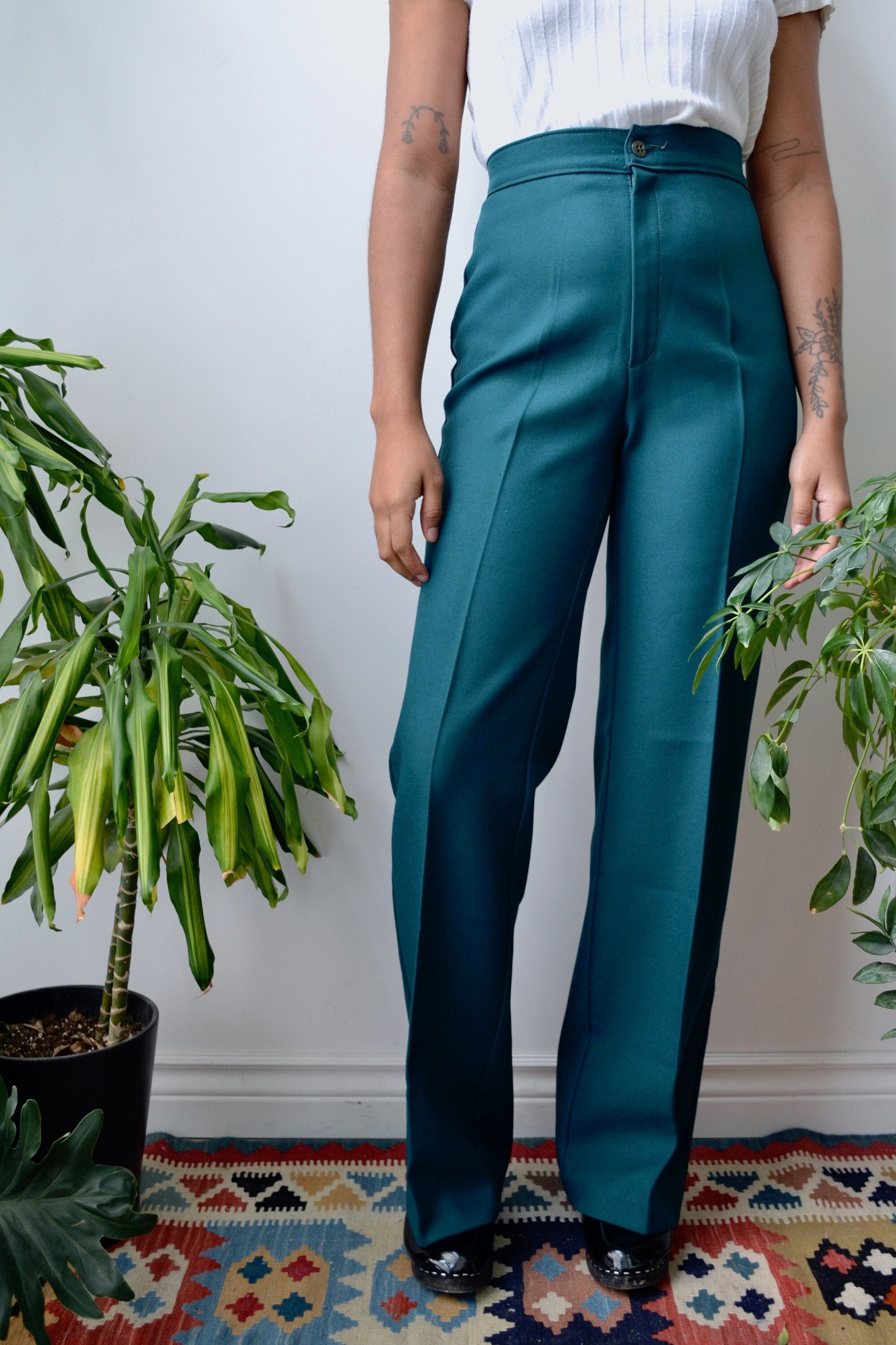 Green Metallic Pants -  Canada