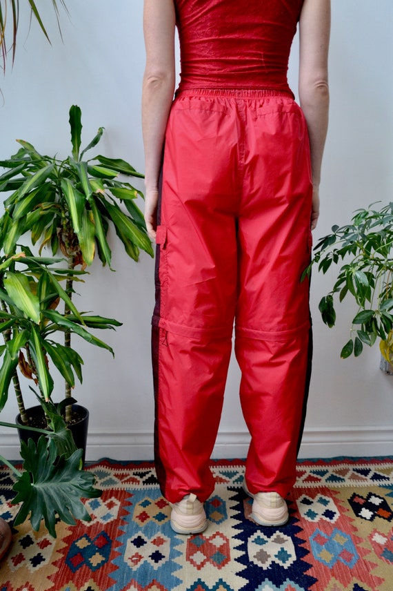 Y2K Red Zip Off Cargo Track Pants - Gem