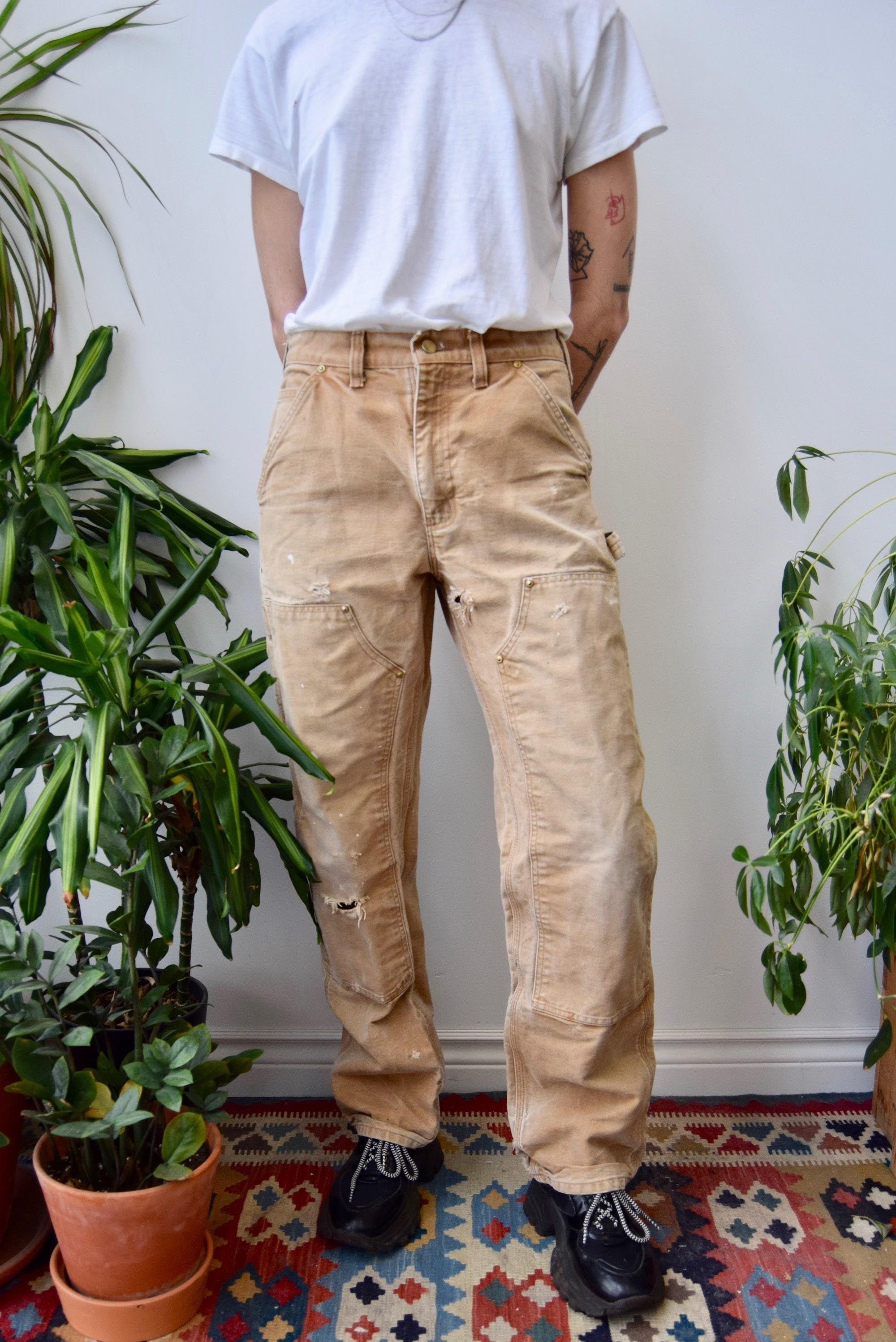 VINTAGE Carhartt Double KneeタグB01B - ワークパンツ/カーゴパンツ