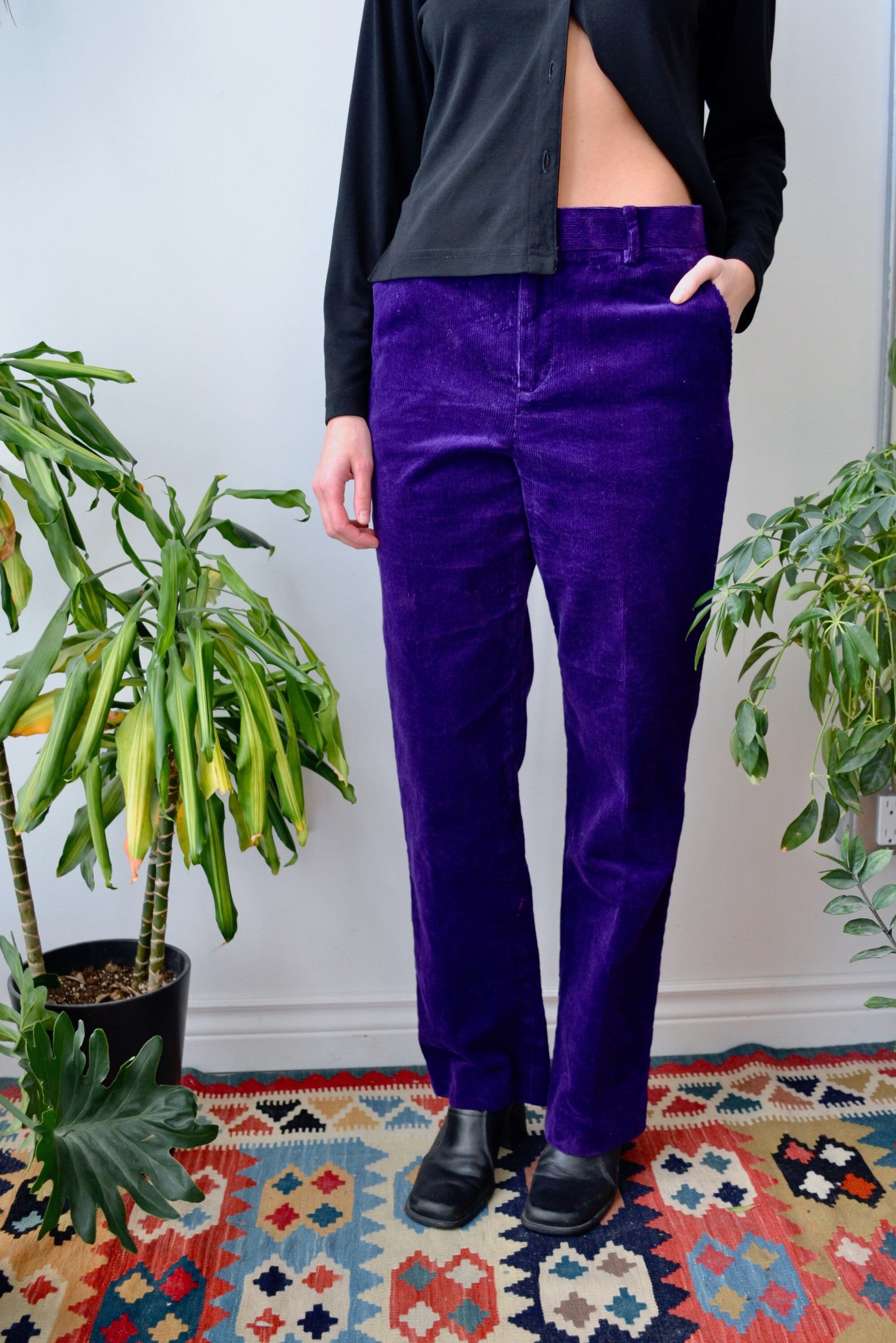 Cotton corduroy trousers  Purple  Kids  HM IN