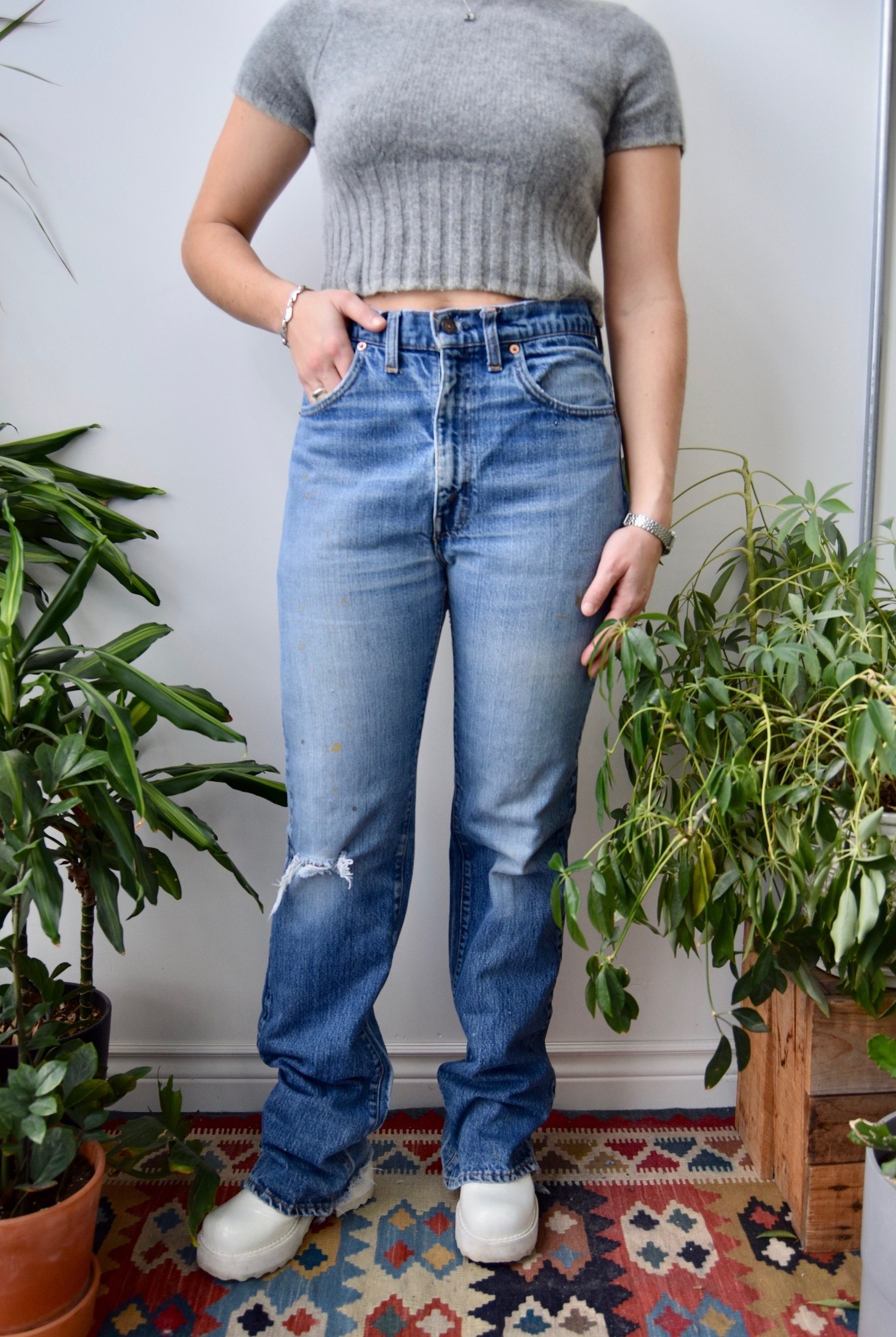 Vintage 1970's Levis 517 Made in USA Bootcut Jeans - Etsy 人気商品・アウトレット denim lot.517
