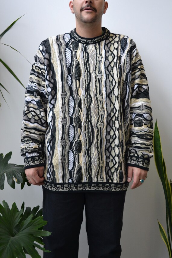 トップス COOGI 3D Knit Sweater XL Vintage 90s Y2K South Pole Light Blue 3D Knit Coogi Style
