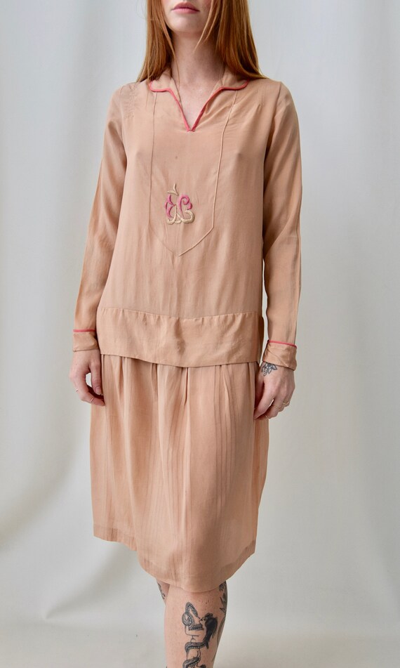 Vintage 1920s Silk Drop Waist Day Dress