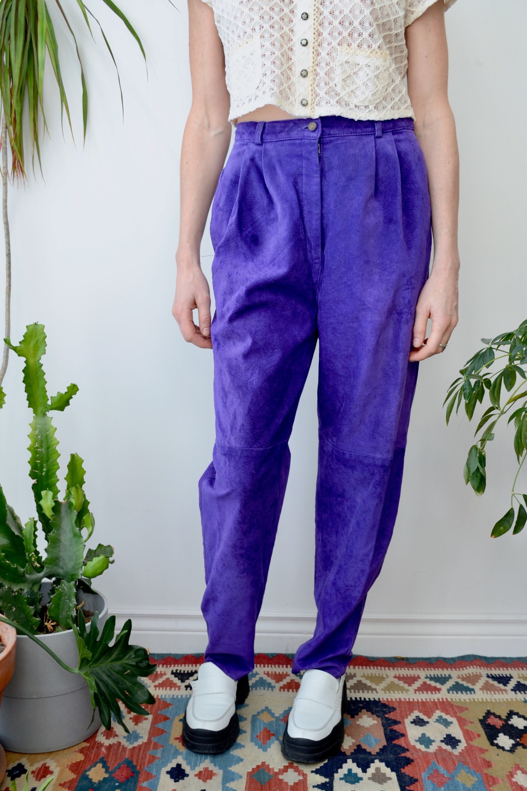 Purple hotsell suede pants
