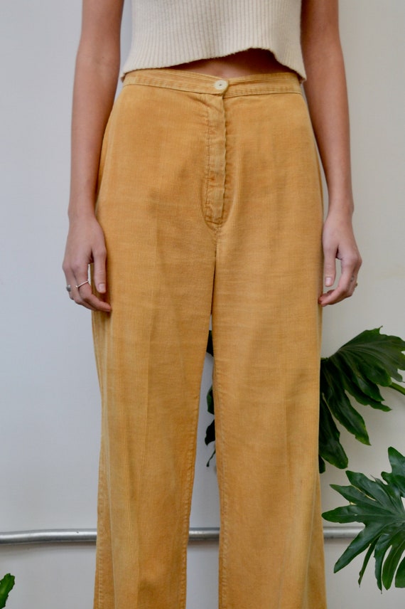 Seventies "Galliano" Caramel Corduroy Flares - image 2