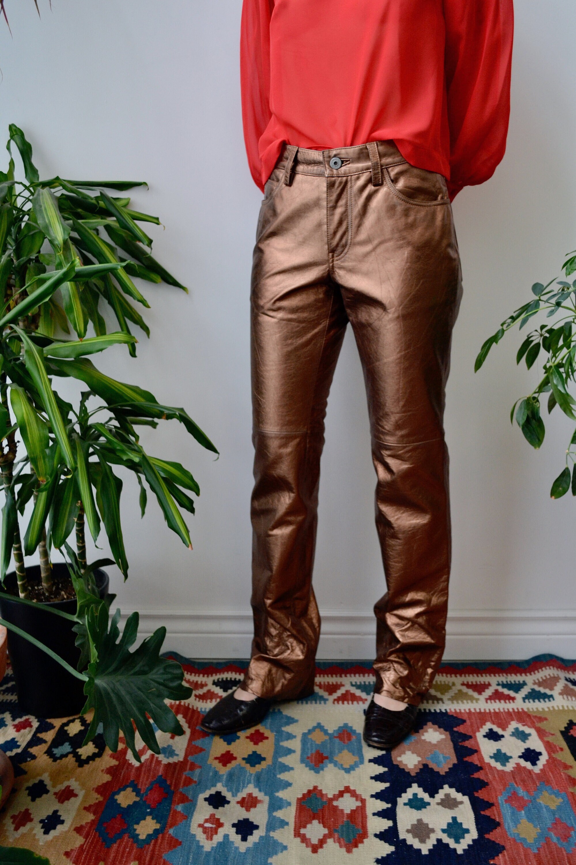 Gap Leather Pants - Etsy Canada