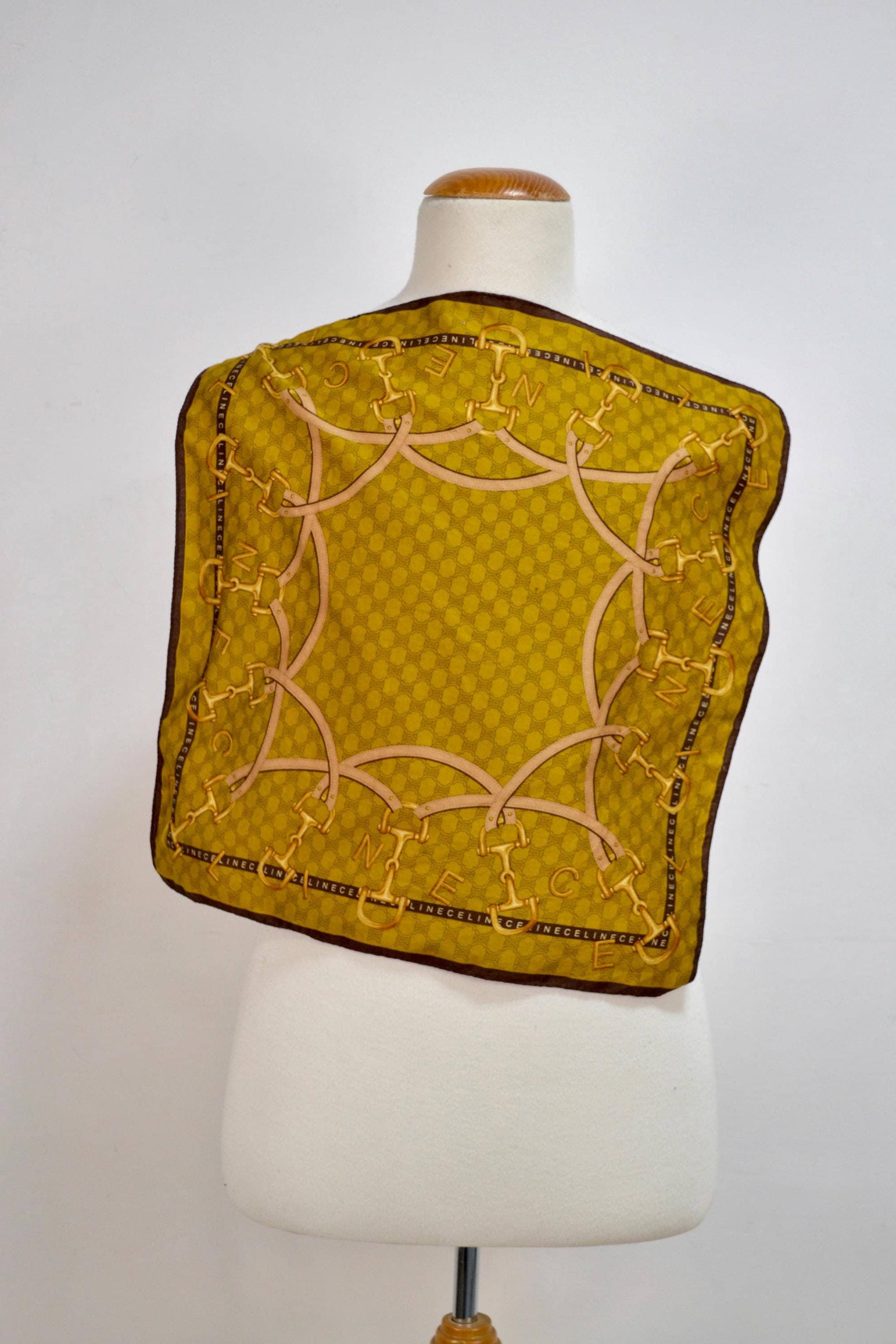 1990年代〜　セリーヌスカーフ ヴィンテージ 90 年代 セリーヌ コットン スカーフ - Etsy 日本