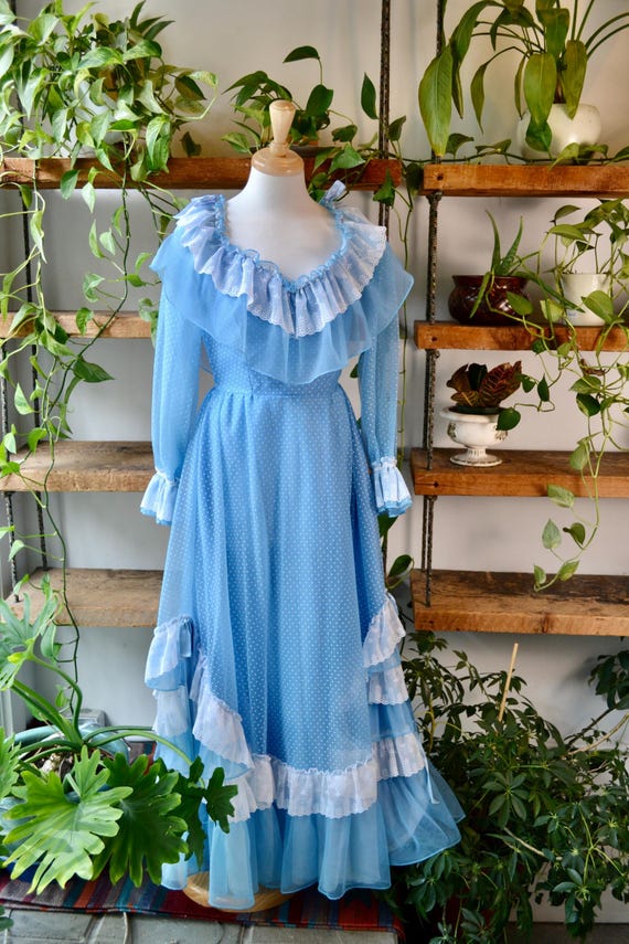 blue polka dot ruffle dress Mom & Me main image 1