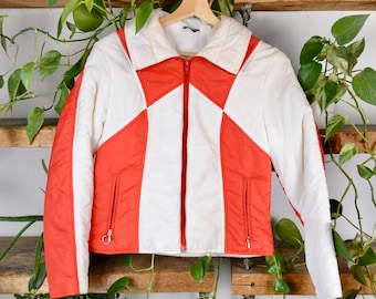 Vintage 70er/80er Jahre Nylon Winter Ski Jacke