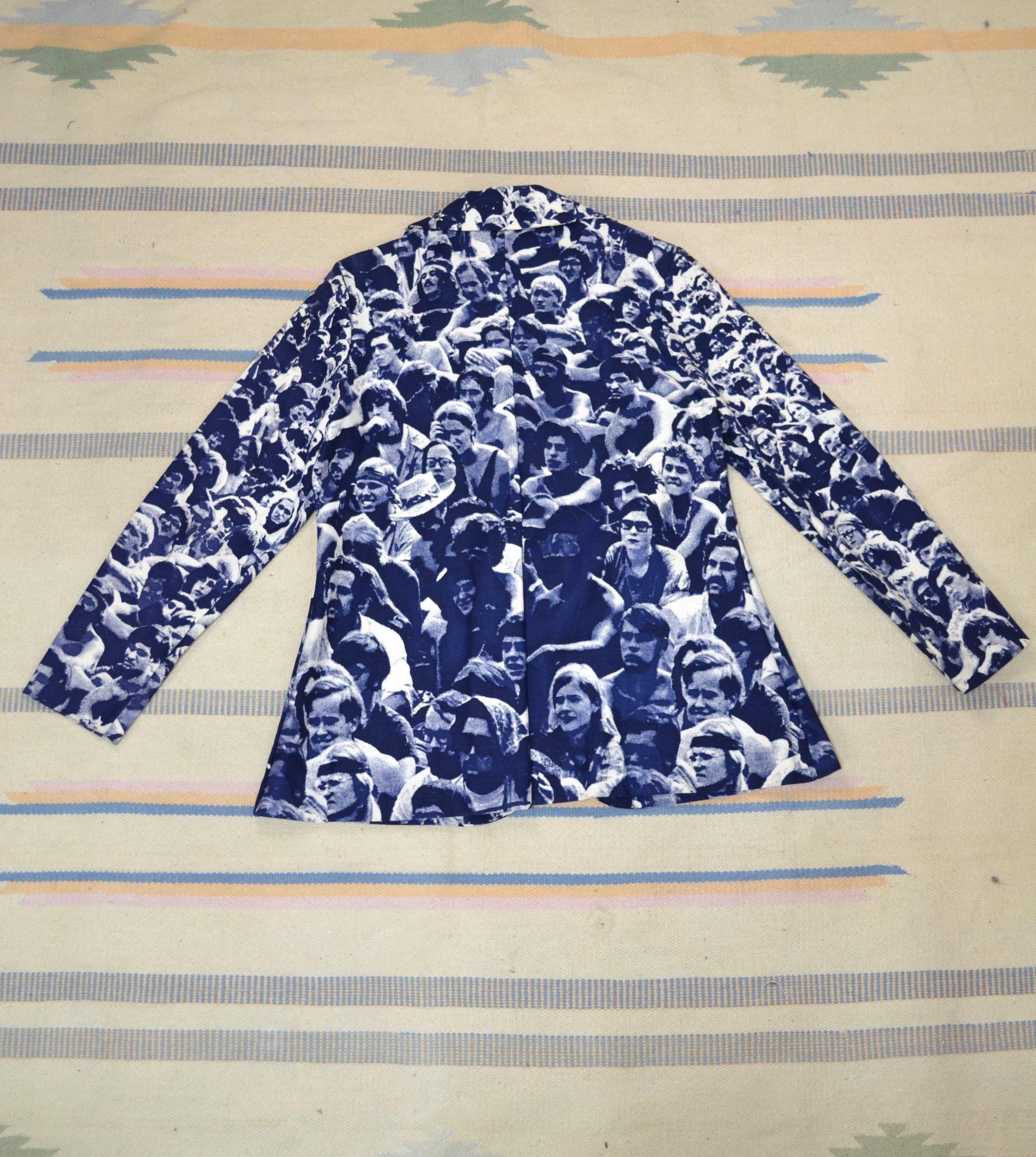 Super Rare 60s/70s Woodstock Crowd Photo Allover Print Blazer - Etsy