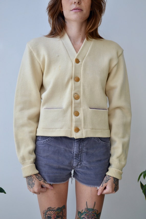 50s Dehen knitting co.レタードカーディガン