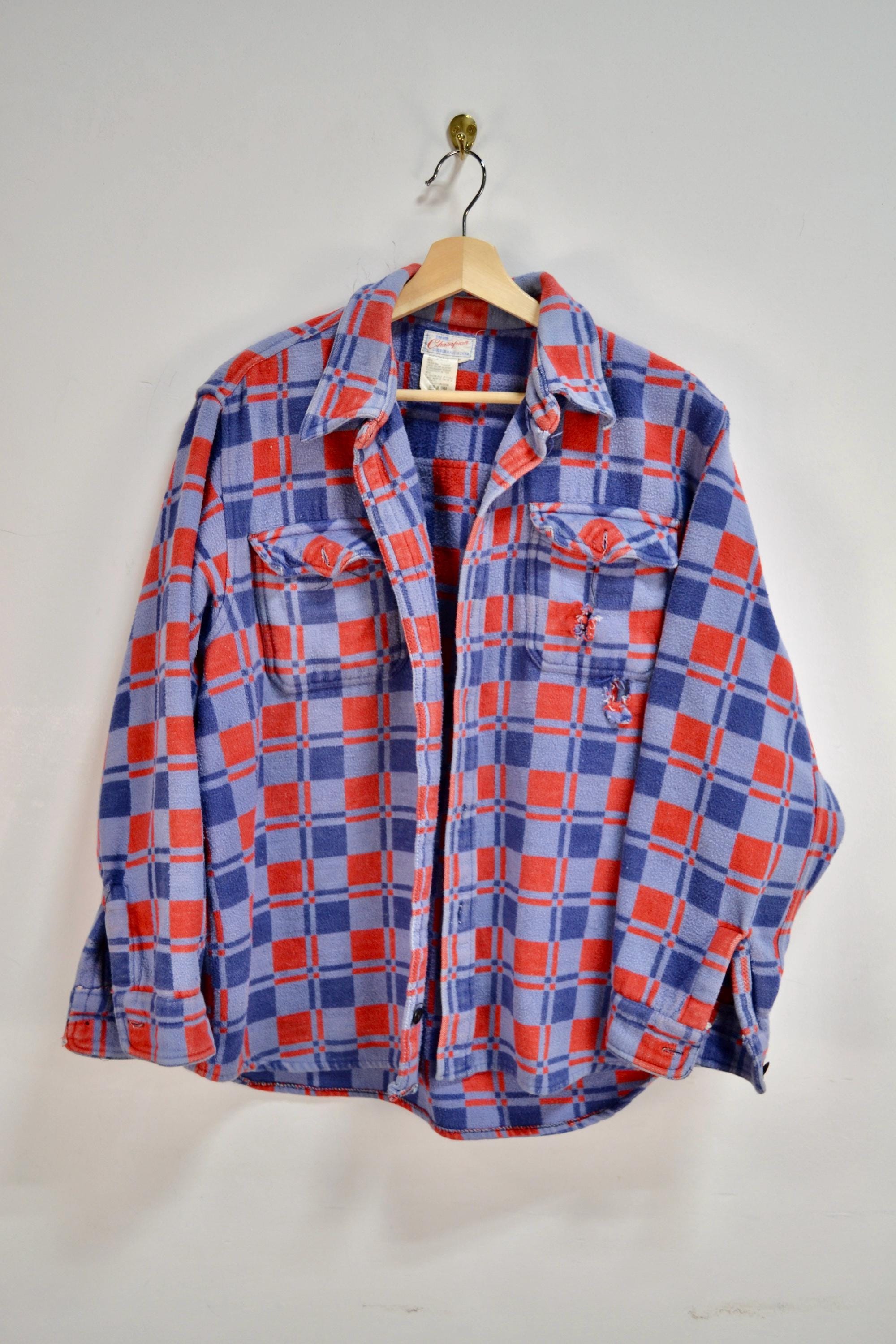 Vintage Red and Blue Champion Flannel - Etsy