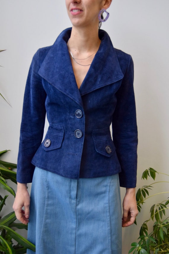 Seventies Indigo Suede Jacket - Etsy 