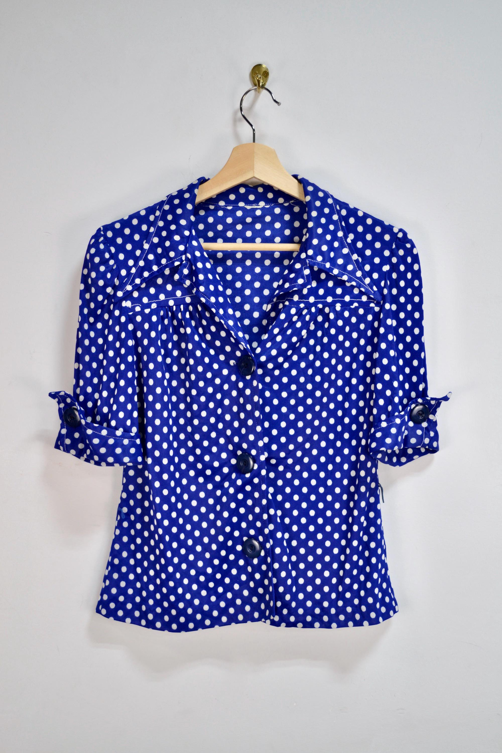 60s Polka Dot Blouse - Etsy Canada