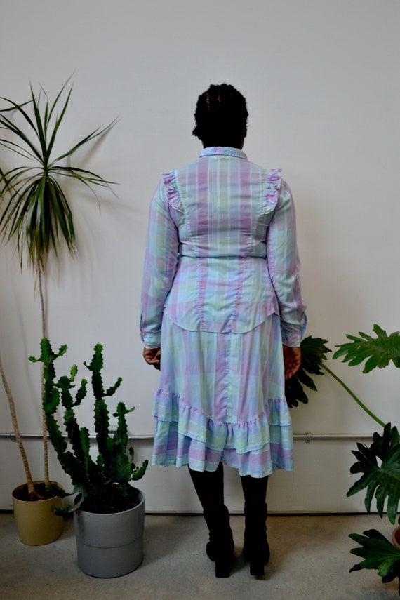 80s Pastel Plaid Prairie Set - image 3