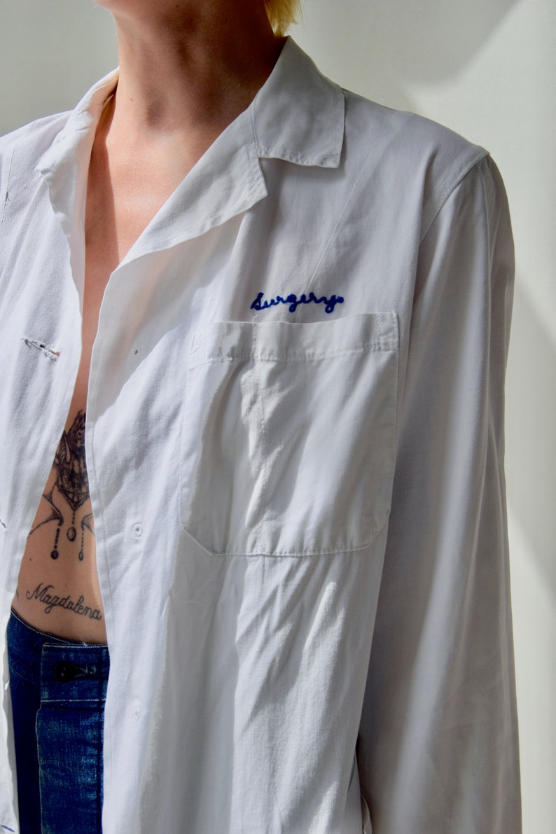 Vintage Lab Coat/medical Uniform Jacket Etsy