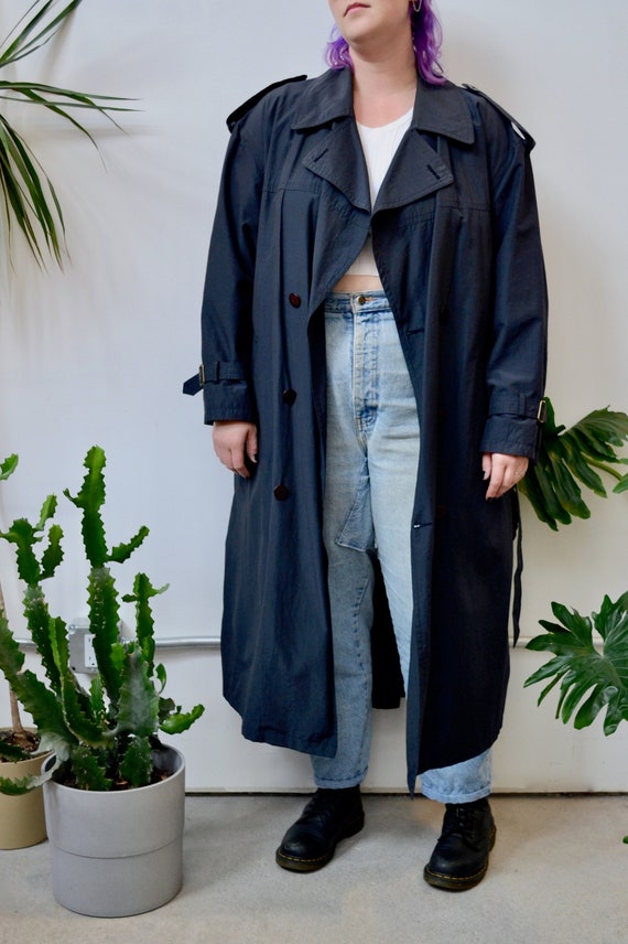 Classic Nineties "Sanyo" Black Trench Coat