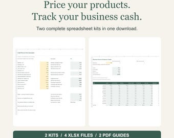 Craft Business Spreadsheet Bundle, Pricing Calculator and Income Expense Tracker, Desktop XLSX